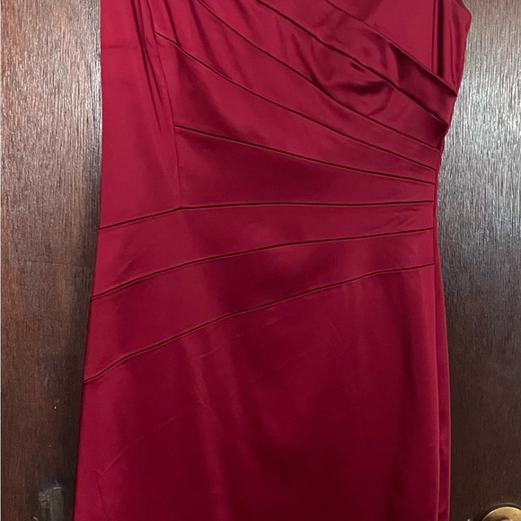 Jax Red Ruched One Shoulder Cocktail Dress - Picture 1 of 3